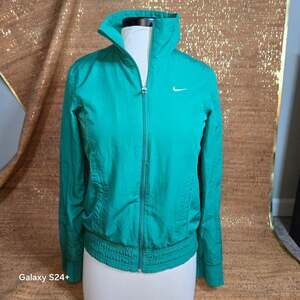 Nike The Athletic Dept. Women's Full Zip Windbreaker Jacket Teal Size S (4-6)